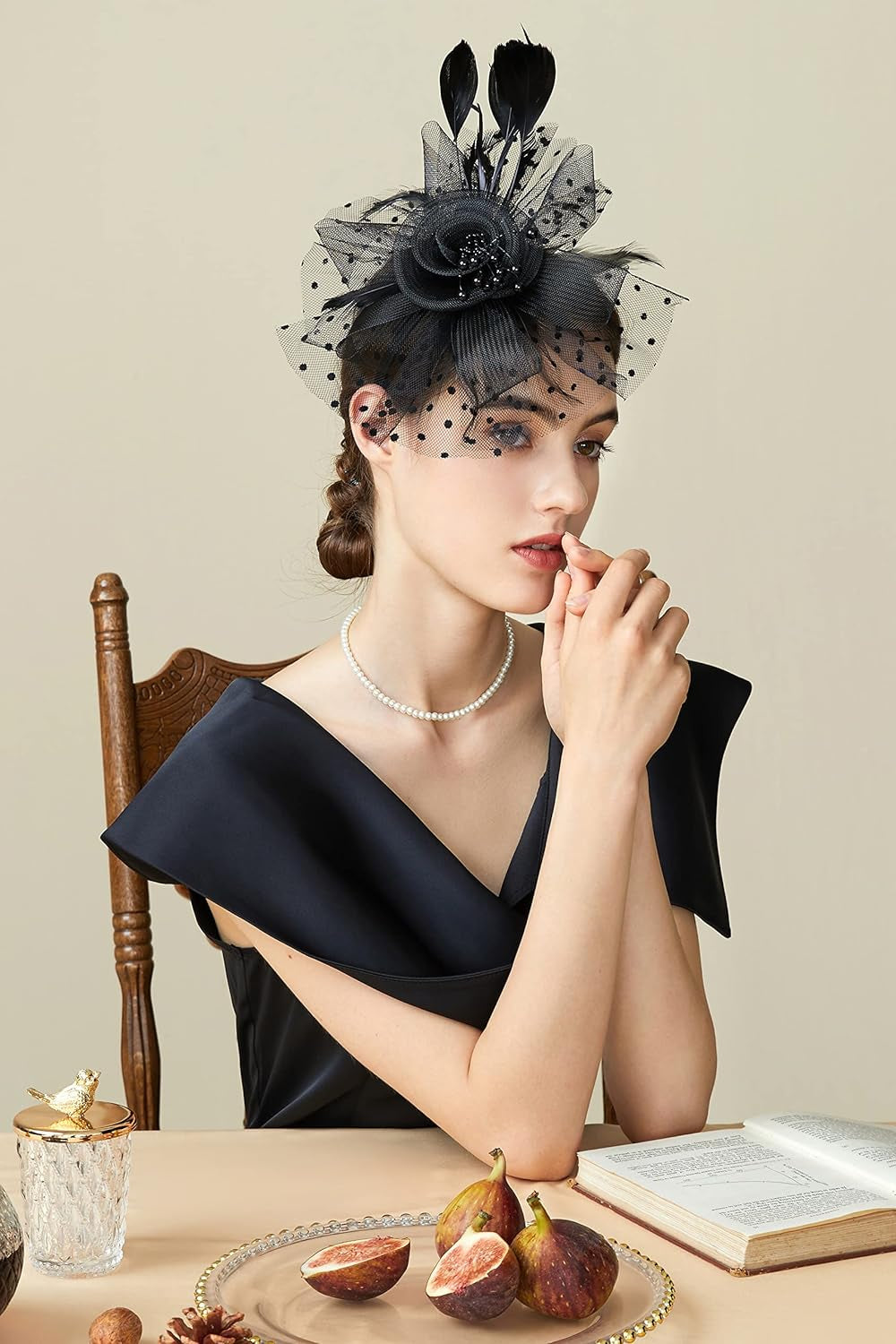 Fascinator Hats for Women Tea Party Hat Kentucky Fascinators Headband Derby Hats Wedding Flower Feathers Hair Clip