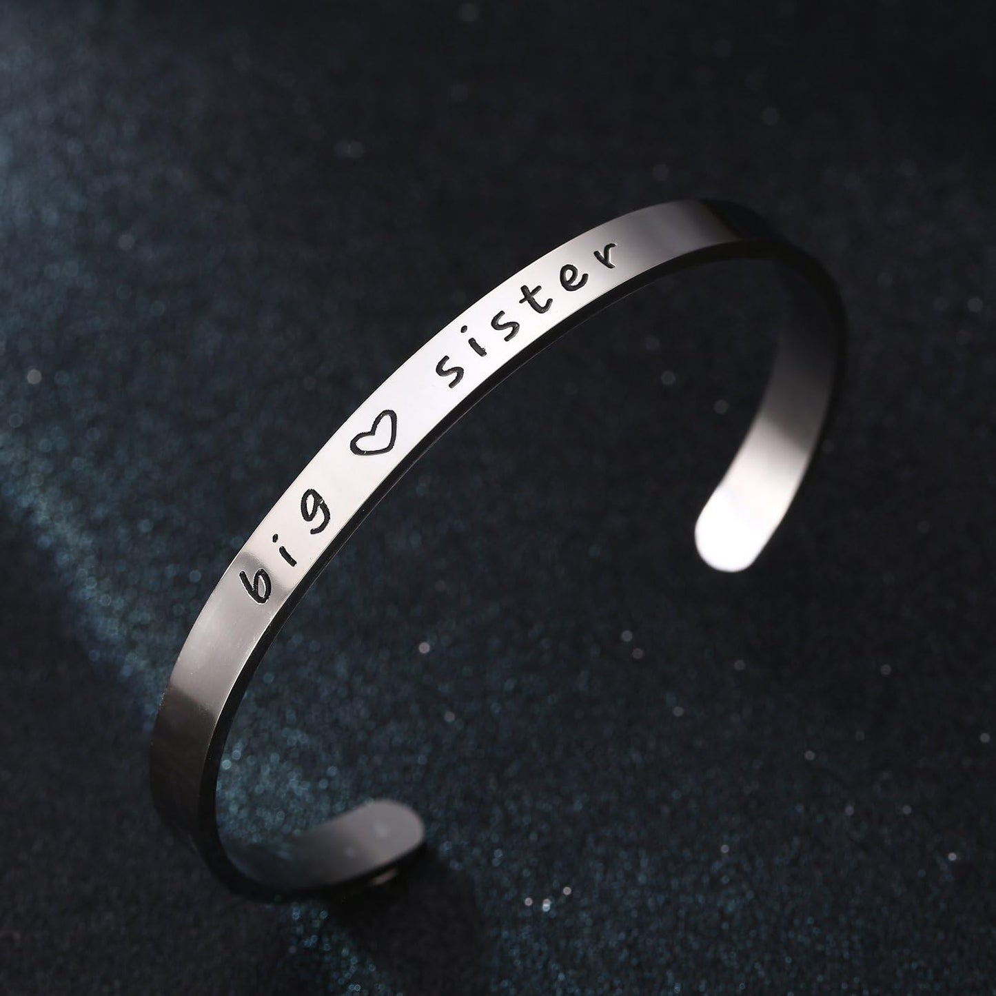 Big Sis Middle Sis Little Sis Sister Cuff Bangle Bracelet Family Friend Gift for Women