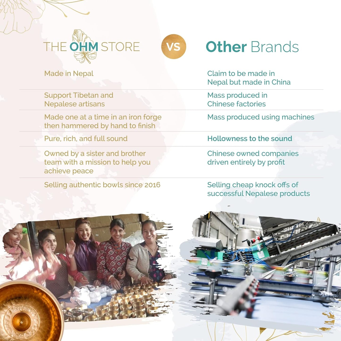 Tibetan Singing Bowl Set by — Hand Hammered Lingam Meditation Sound Bowl — Yoga, Chakra Balancing, Mindfulness, Stress and Anxiety Relief