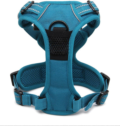 Adjustable No-Pull Dog Harness Reflective Pup Vest Harnesses Comfortable Control Brilliant Colors Tlh5651(Blue,Xs)