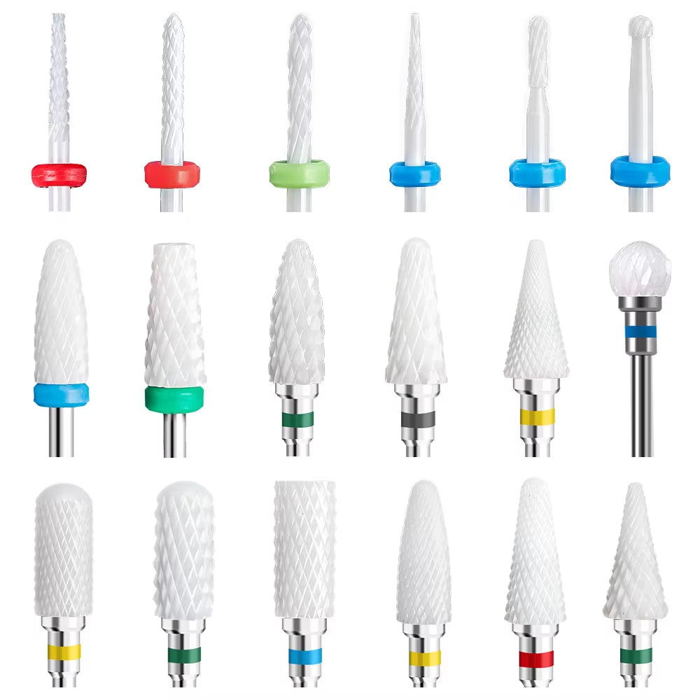 Ceramic Nail Drill Bit Milling Cutter for Manicure Pedicure Nail Files Buffer Nail Art Equipment Accessory