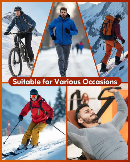 2 Pack Thermal Underwear for Men Long Johns Fleece Lined Base Layer Set Winter Bottom Top 2XS-6XL