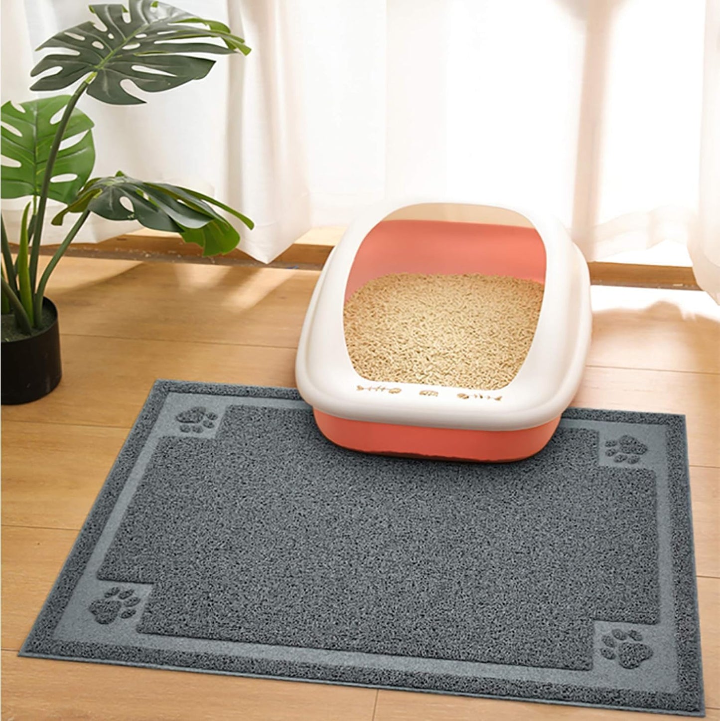 Large Cat Litter Mat Trapper 35"×23" Traps Litters from Box and Paws Scatter Control for Folding Trapping Mat Soft for Floor on Sensitive Kitty Paws Easy to Clean
