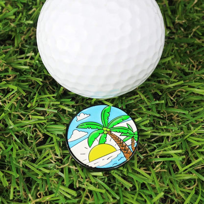 Lot of 10 Golf Ball Markers Assorted Patterns - Soft Enamel Technique