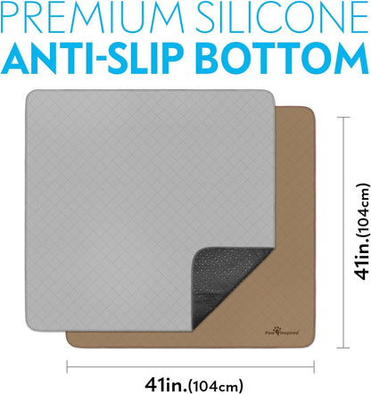 Washable Pee Pads for Dogs (2 Pack), Leakproof, Non-Slip Reusable Puppy Pads for Potty Training, Whelping, Waterproof Mat (41X41 Inch, Pack of 2)