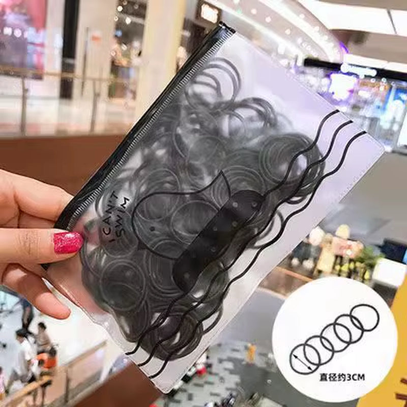 100Pcs/Set Girls Elastic Hair Bands Girls Hair Accessories 2.5Cm Colorful Rubber Band Children Ponytail Holder Kids Hair Ties