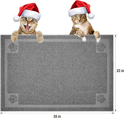 Large Cat Litter Mat Trapper 35"×23" Traps Litters from Box and Paws Scatter Control for Folding Trapping Mat Soft for Floor on Sensitive Kitty Paws Easy to Clean