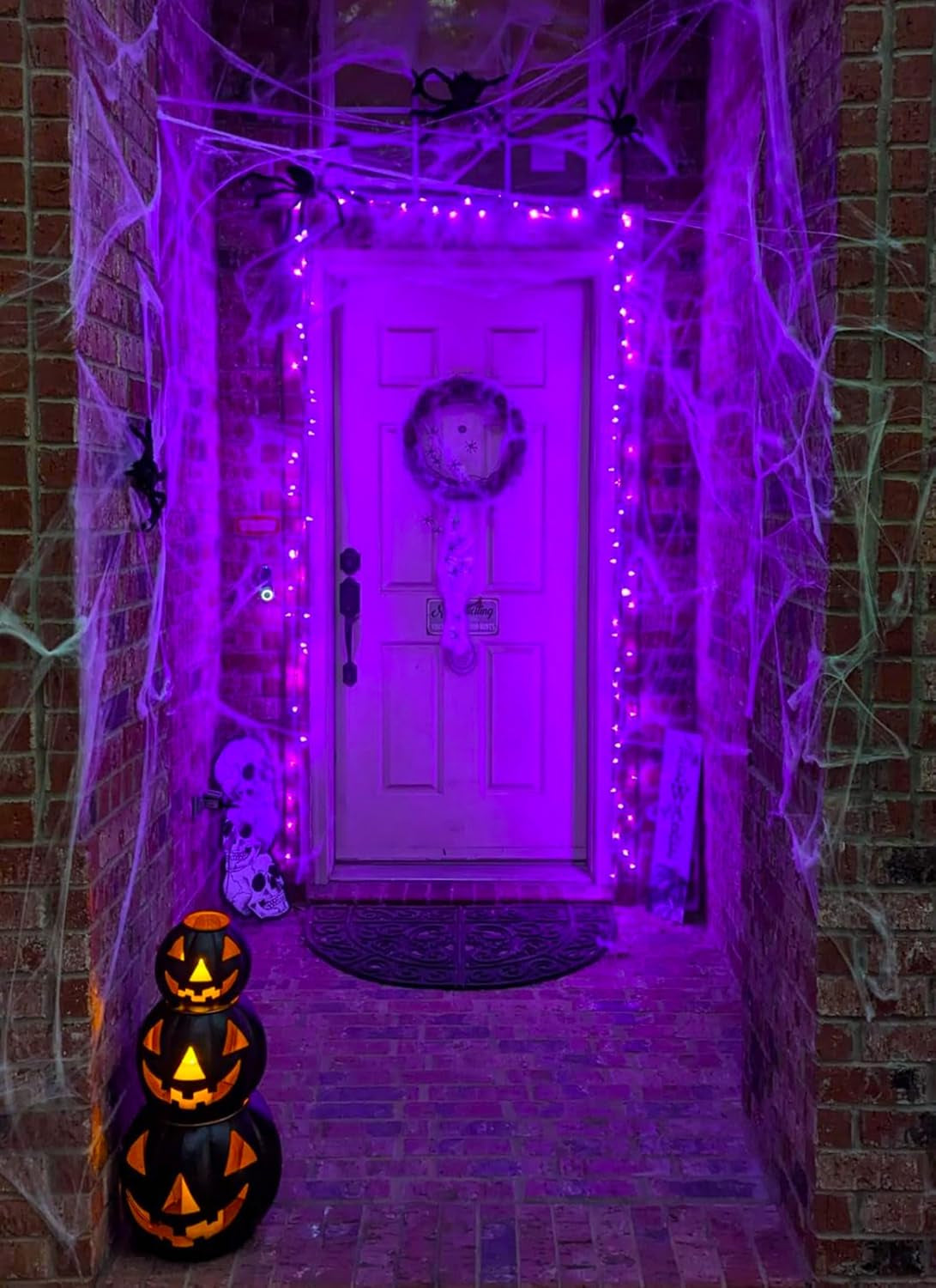 Purple-Halloween-Lights-Outdoor, 33FT 100 LED Waterproof Christmas String Lights with 8 Lighting Modes, Connectable Halloween Decorations for Haunted House Ghost Holiday Party Xmas Tree Lights Decor