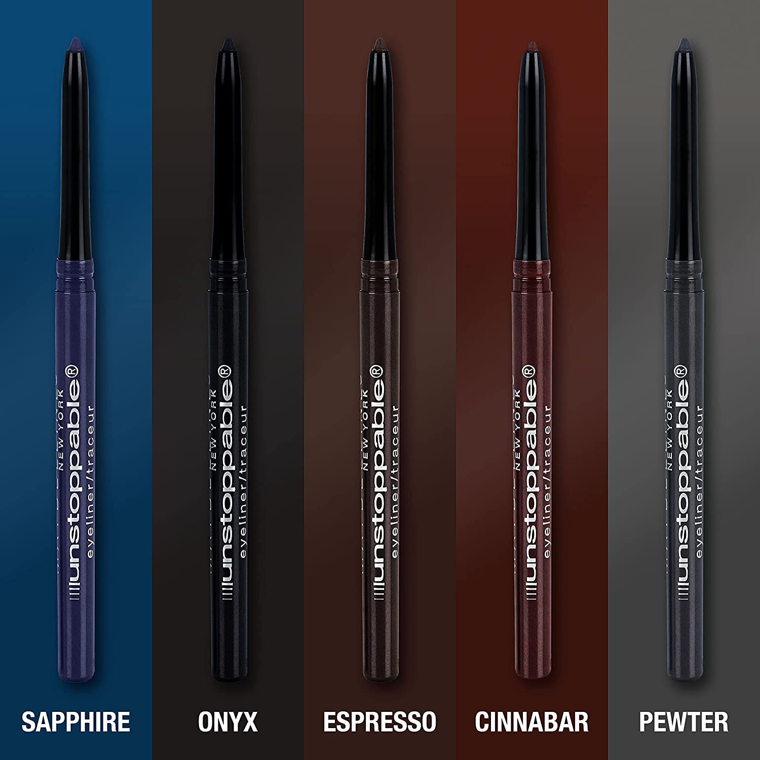 Unstoppable Waterproof Mechanical Brown Eyeliner Pencil, Easy to Apply, Smooth Glide, up to 24 Hour Wear, Cinnabar