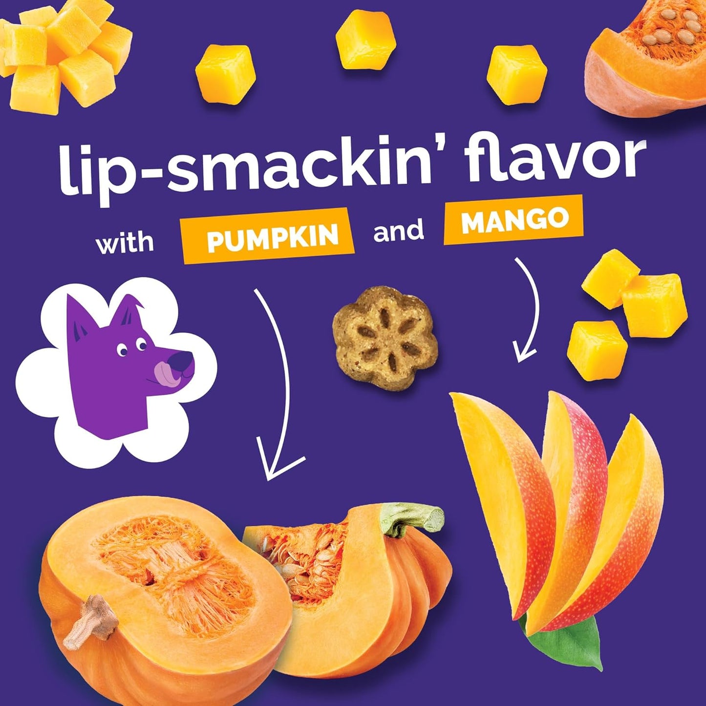 Skinny Minis Dog Treats, Healthy Pumpkin Treat for Dogs, Low Calorie & Delicious, Puppy Training, No Wheat, Corn or Soy, Made in the USA, Pumpkin and Mango Flavor, 5Oz