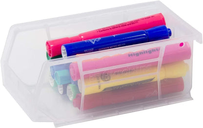 30220 Akrobins Plastic Storage Bins, Space-Saving Stackable Bins for Garage, Pantry, Craft Organization, 7-" X 4-" X 3-", Red, 24-Pack