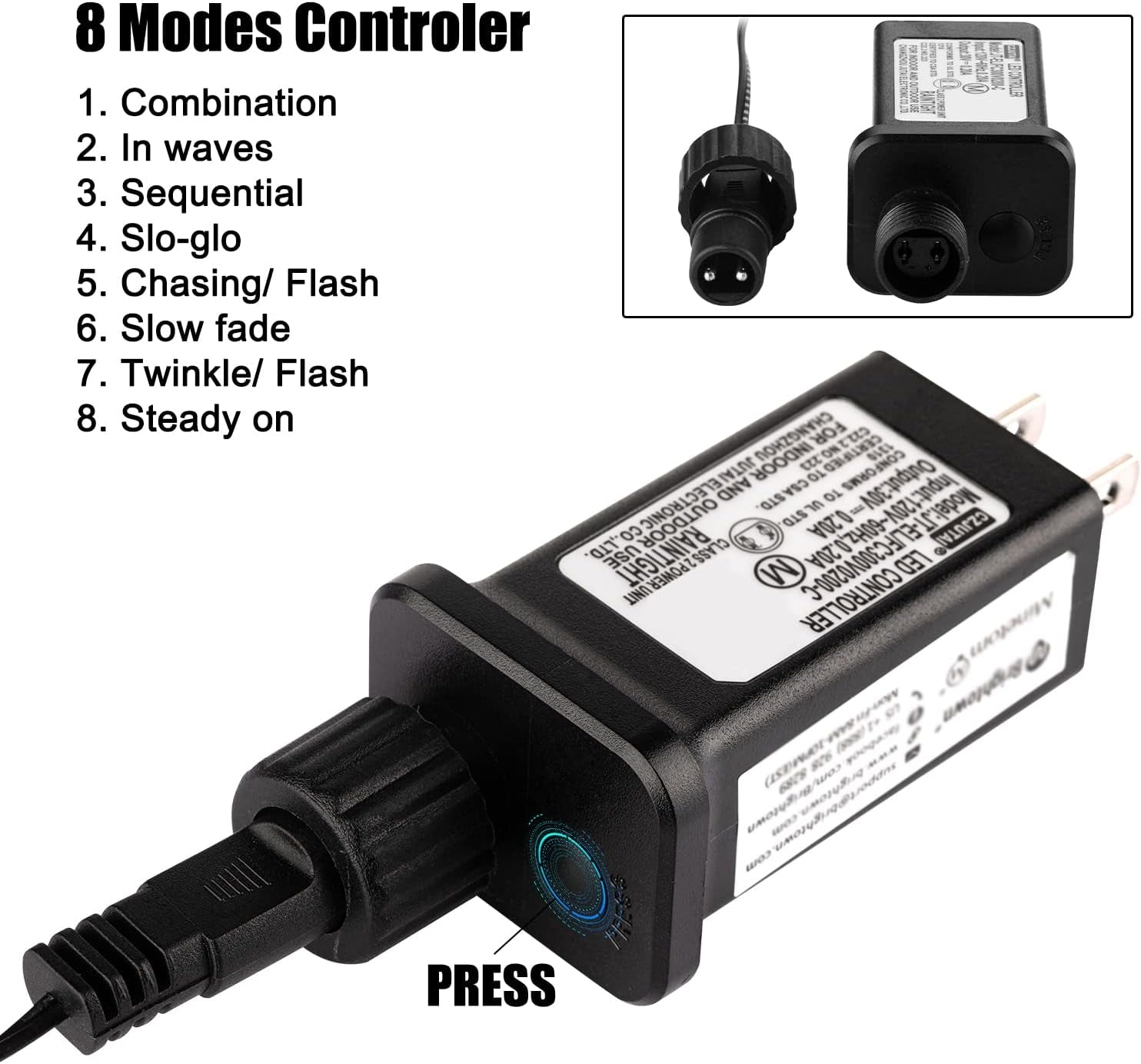 Purple-Halloween-Lights-Outdoor, 33FT 100 LED Waterproof Christmas String Lights with 8 Lighting Modes, Connectable Halloween Decorations for Haunted House Ghost Holiday Party Xmas Tree Lights Decor