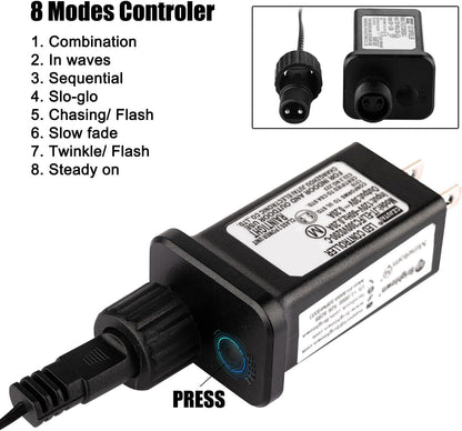 Purple-Halloween-Lights-Outdoor, 33FT 100 LED Waterproof Christmas String Lights with 8 Lighting Modes, Connectable Halloween Decorations for Haunted House Ghost Holiday Party Xmas Tree Lights Decor