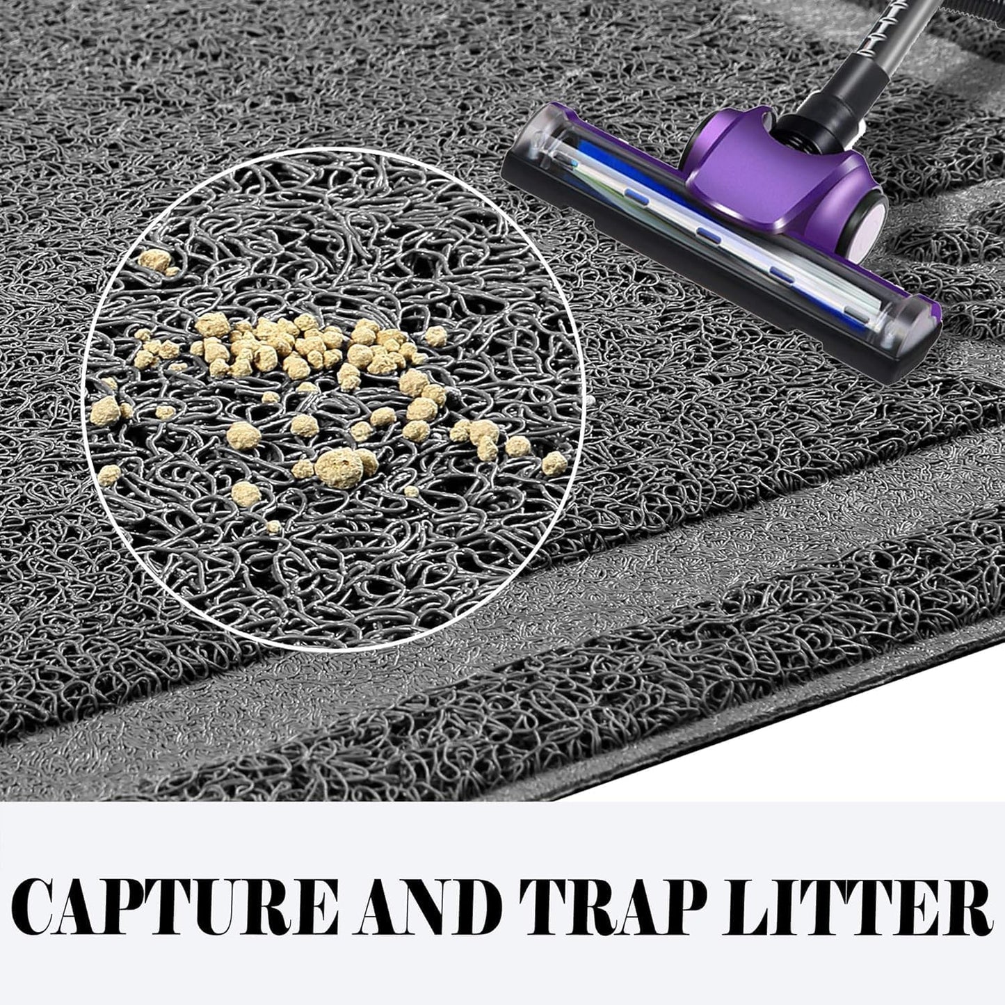 Large Cat Litter Mat Trapper 35"×23" Traps Litters from Box and Paws Scatter Control for Folding Trapping Mat Soft for Floor on Sensitive Kitty Paws Easy to Clean