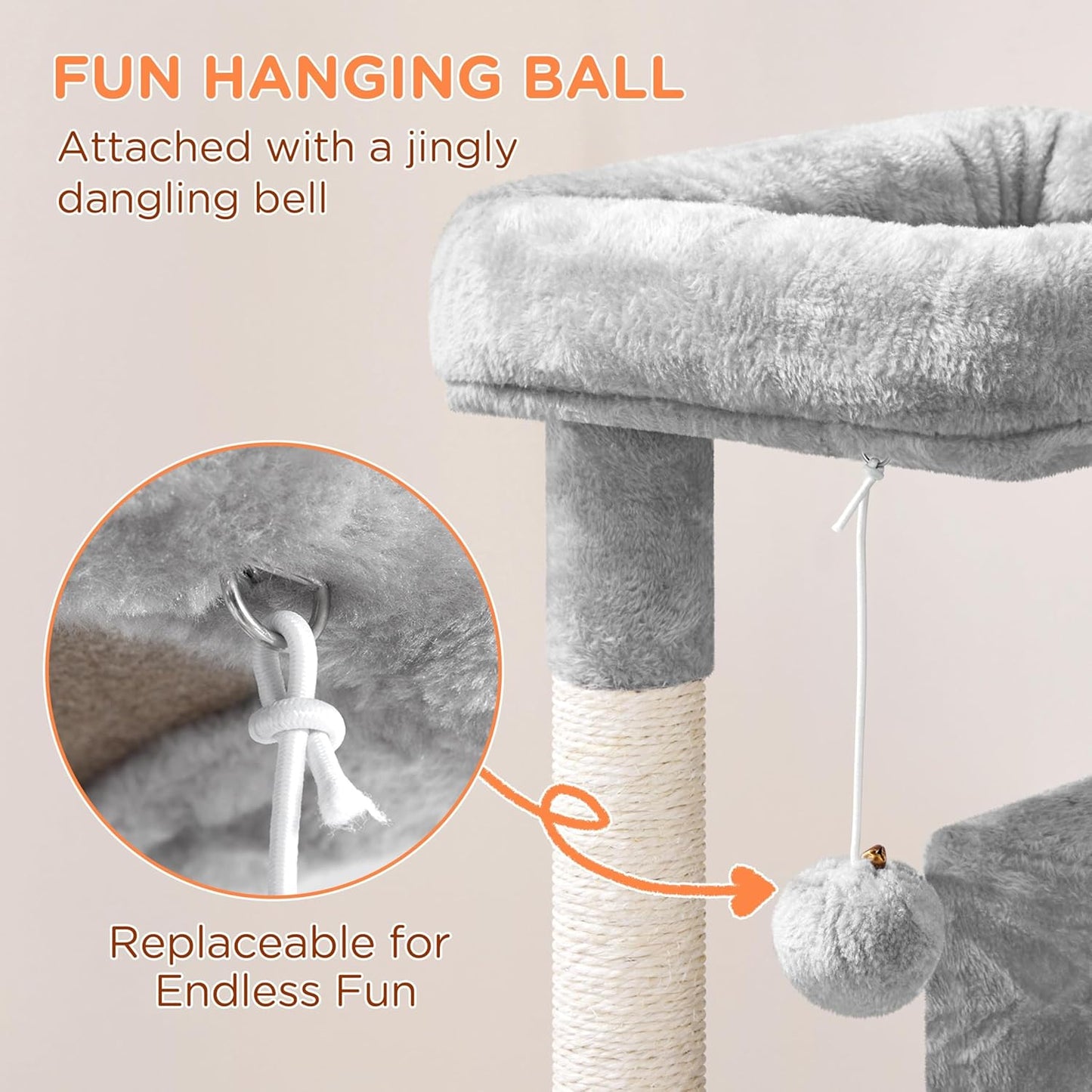 Cat Tree Cat Tower 36-Inch Kitten Stand House Condo with Double Condos, Large Plush Perch & Scratching Board Kitty Furniture Play Center for Indoor Cats Activity