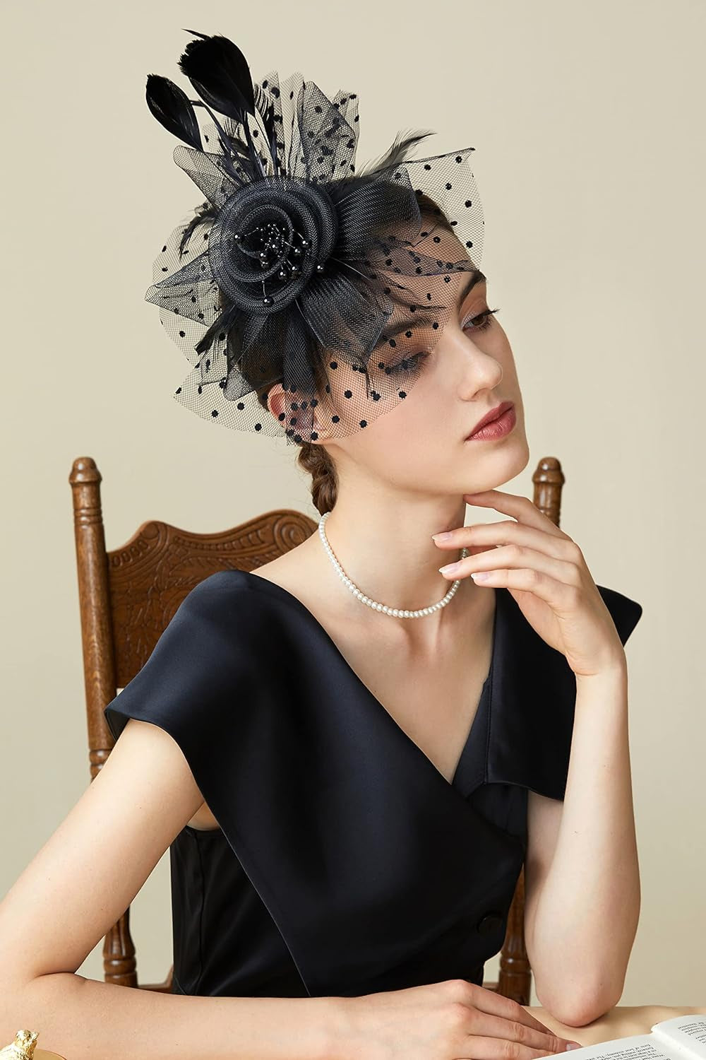 Fascinator Hats for Women Tea Party Hat Kentucky Fascinators Headband Derby Hats Wedding Flower Feathers Hair Clip