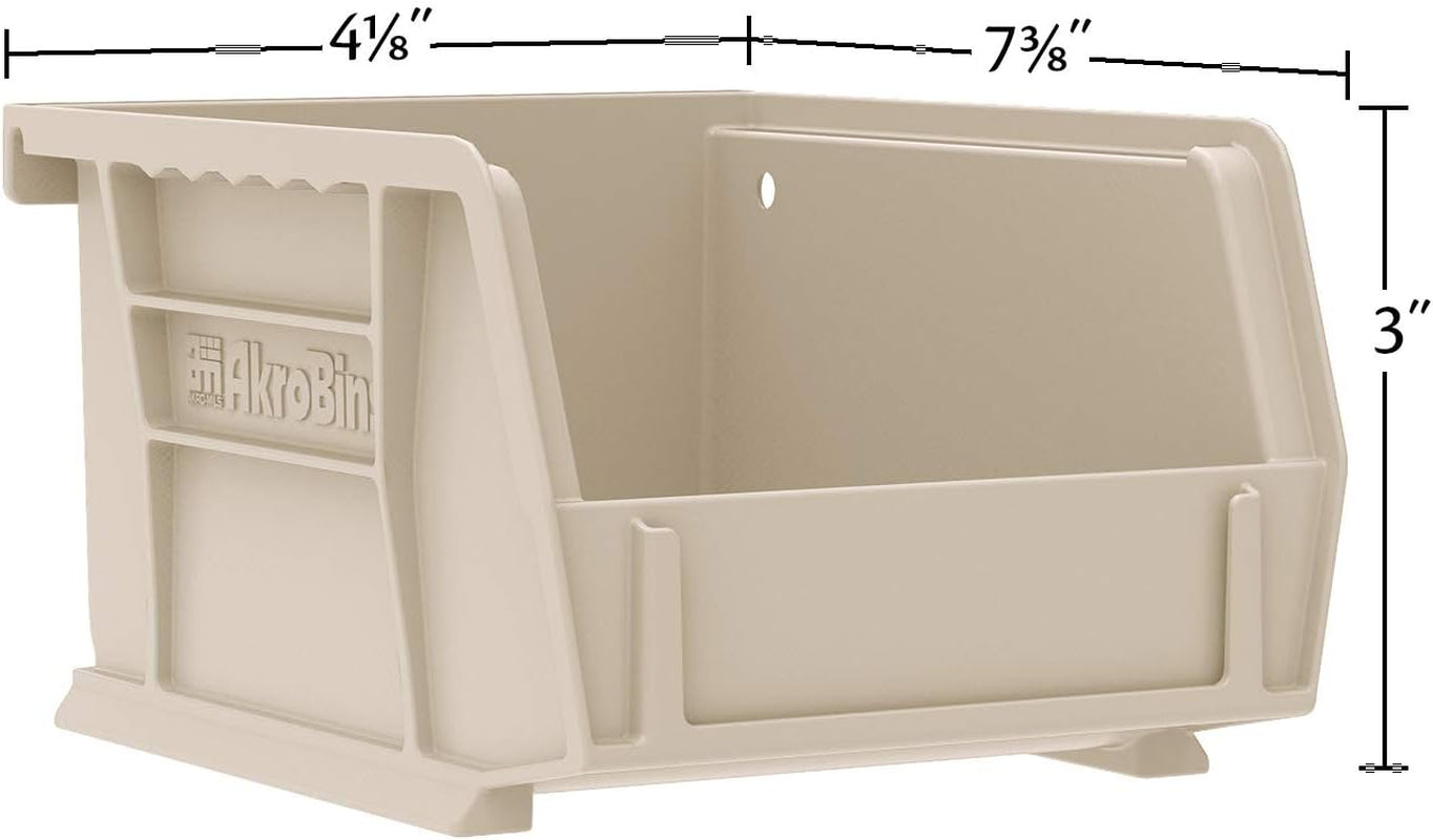 30220 Akrobins Plastic Storage Bins, Space-Saving Stackable Bins for Garage, Pantry, Craft Organization, 7-" X 4-" X 3-", Red, 24-Pack