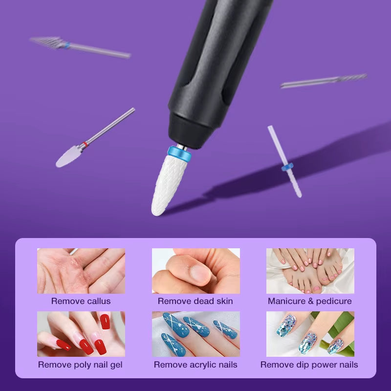 Ceramic Nail Drill Bit Milling Cutter for Manicure Pedicure Nail Files Buffer Nail Art Equipment Accessory