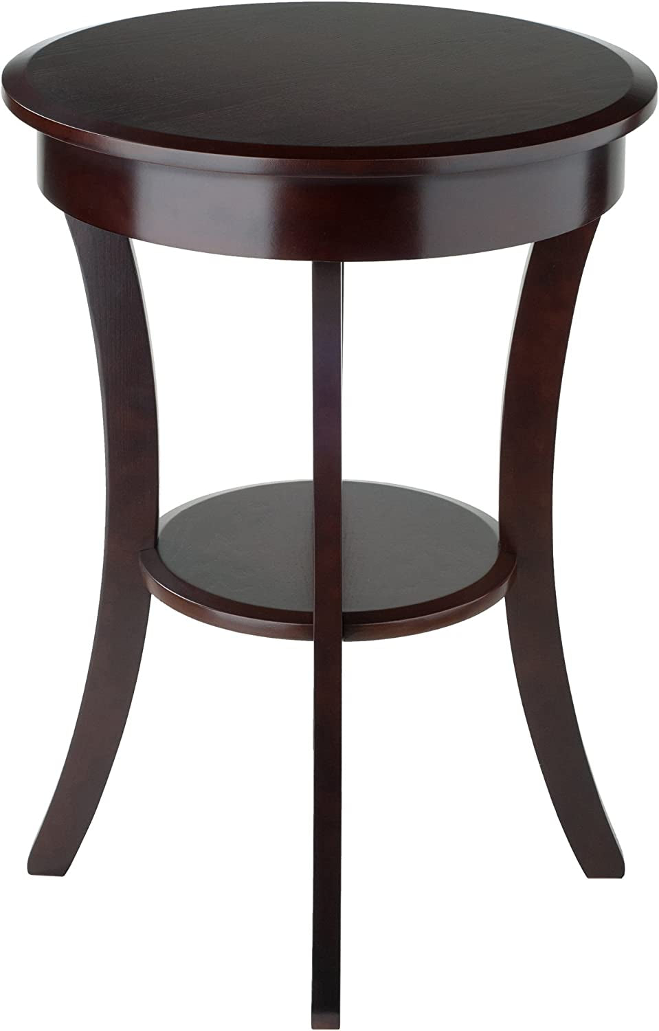 Wood Sasha Accent Table, Cappuccino(Color May Slightly Vary), 20 in X 20 in X 27 In